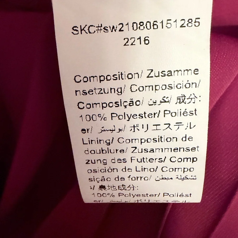 SZ S Chic Burgundy Pleated Ankle Length Skirt with Elastic Waistband